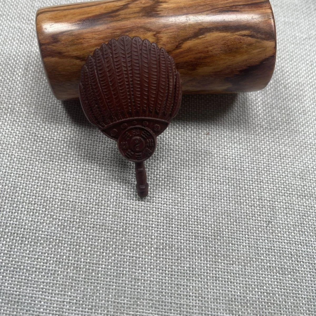 Zitan Taiji Bagua Pendant Daoist Amulet Wood Carving Necklace Unisex Jewelry 07FC0E-D4 - KOEEK