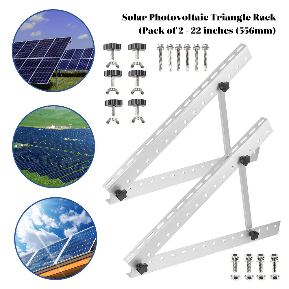 ny 2-8x Solpanel RV Tilt Mount Beslag Tag Flad Overflade Justerbar Vinkelramme