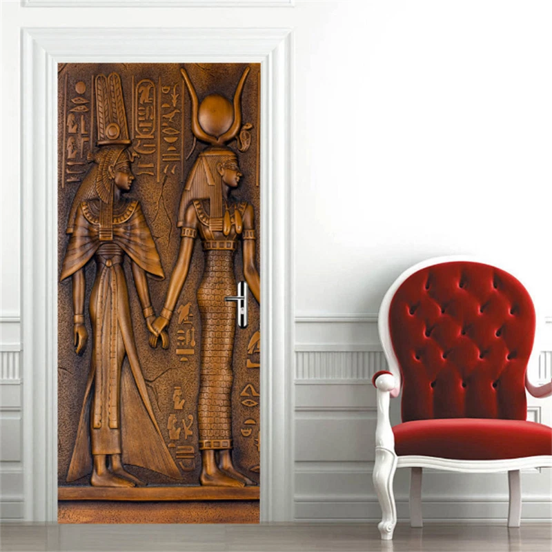 Egyptian Pharaohs 3D Self-Adhesive Door Sticker Wallpaper Decals Murals Decor 07FC0E-D4 - KOEEK