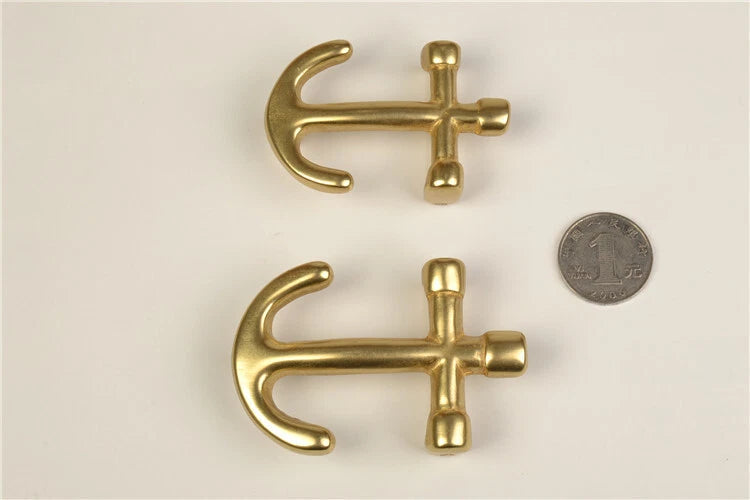 Men's Solid Brass Anchor shaped Belt Buckle Belt Buckles for 1.5" / 38mm Belt 07FC0E-D4 - KOEEK