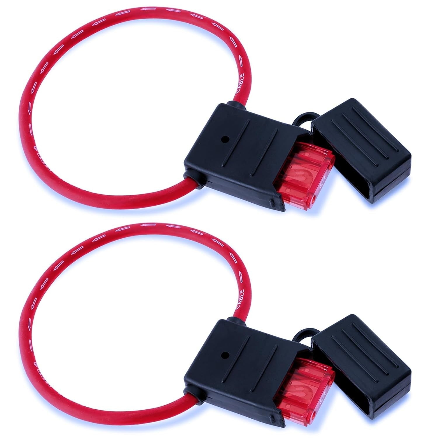 new 10 Gauge Inline Fuse Holder: 12V-32V with 50 AMP Maxi Blade Fuses &... 07FC0E-D4 - KOEEK