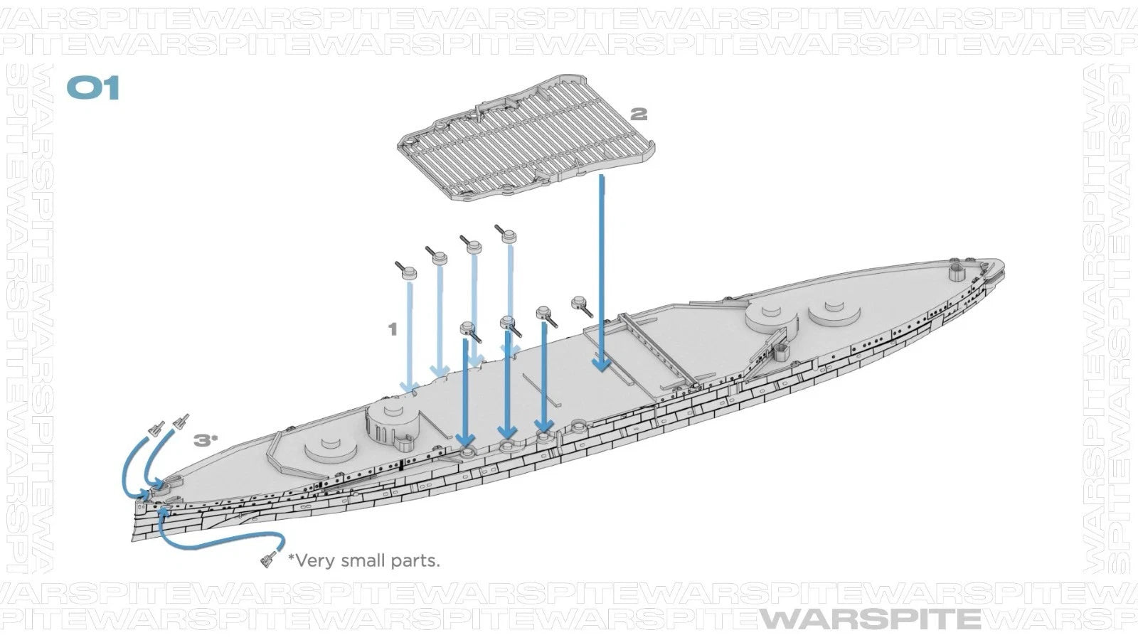 1/700 HMS Warspite World of Warships Painted Unassembled Plastic Model Kit 07FC0E-D4 - KOEEK