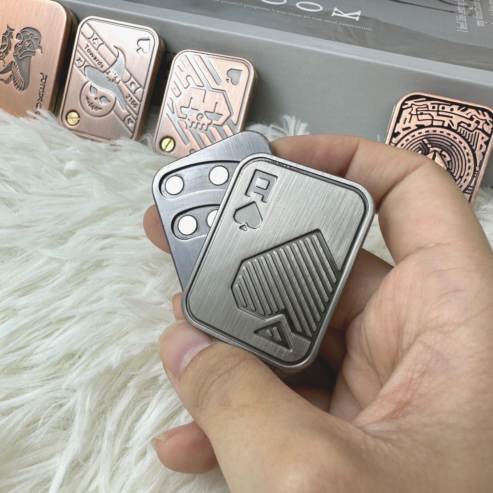 Push Card Fidget Slider EDC Fidget Slider Magnetic Metal ADHD Anti Stress Toys 07FC0E-D4 - KOEEK