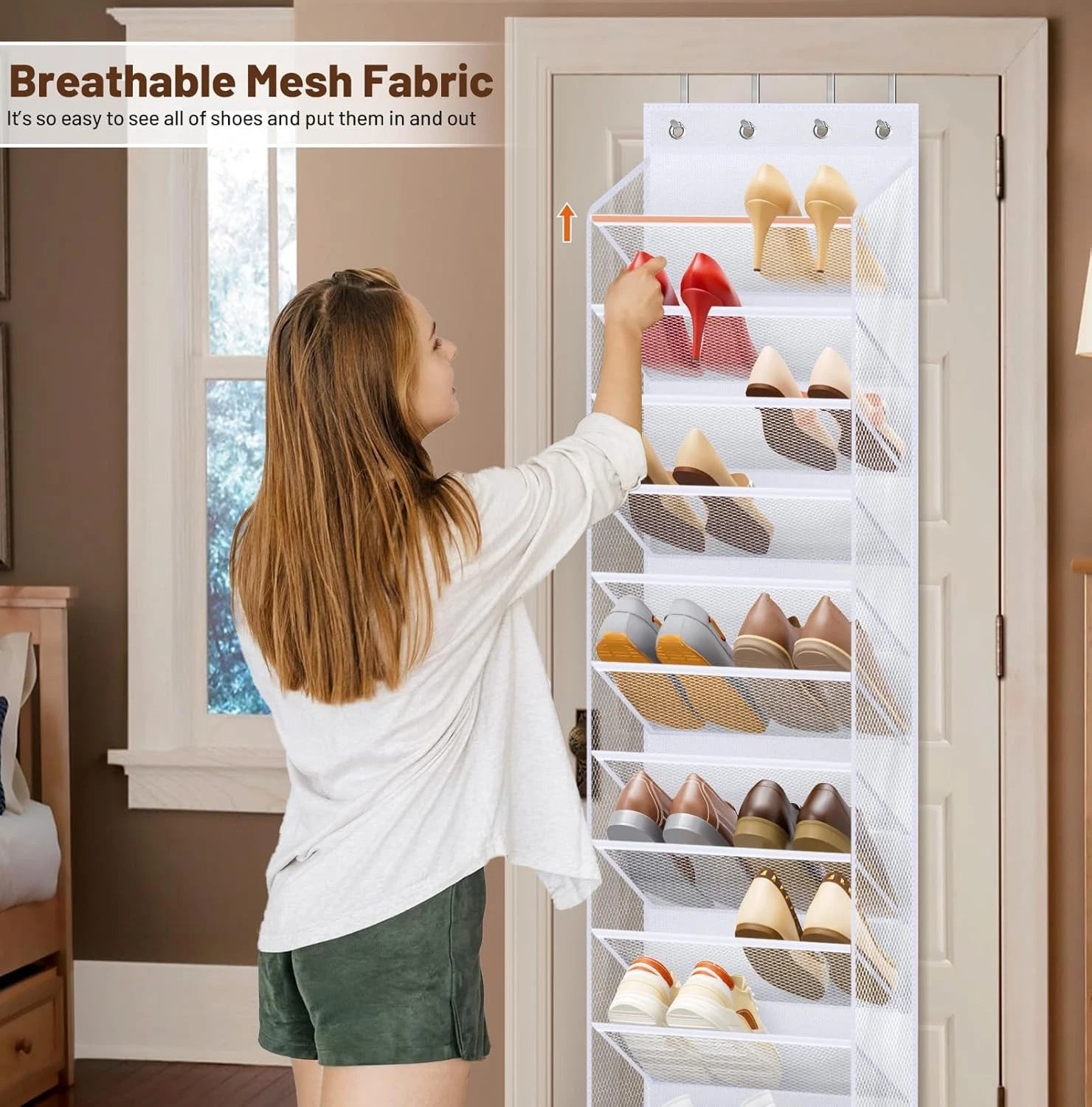 12-tier door-mounted shoe rack Large-capacity hanging shoe rack 07FC0E-D4 - KOEEK