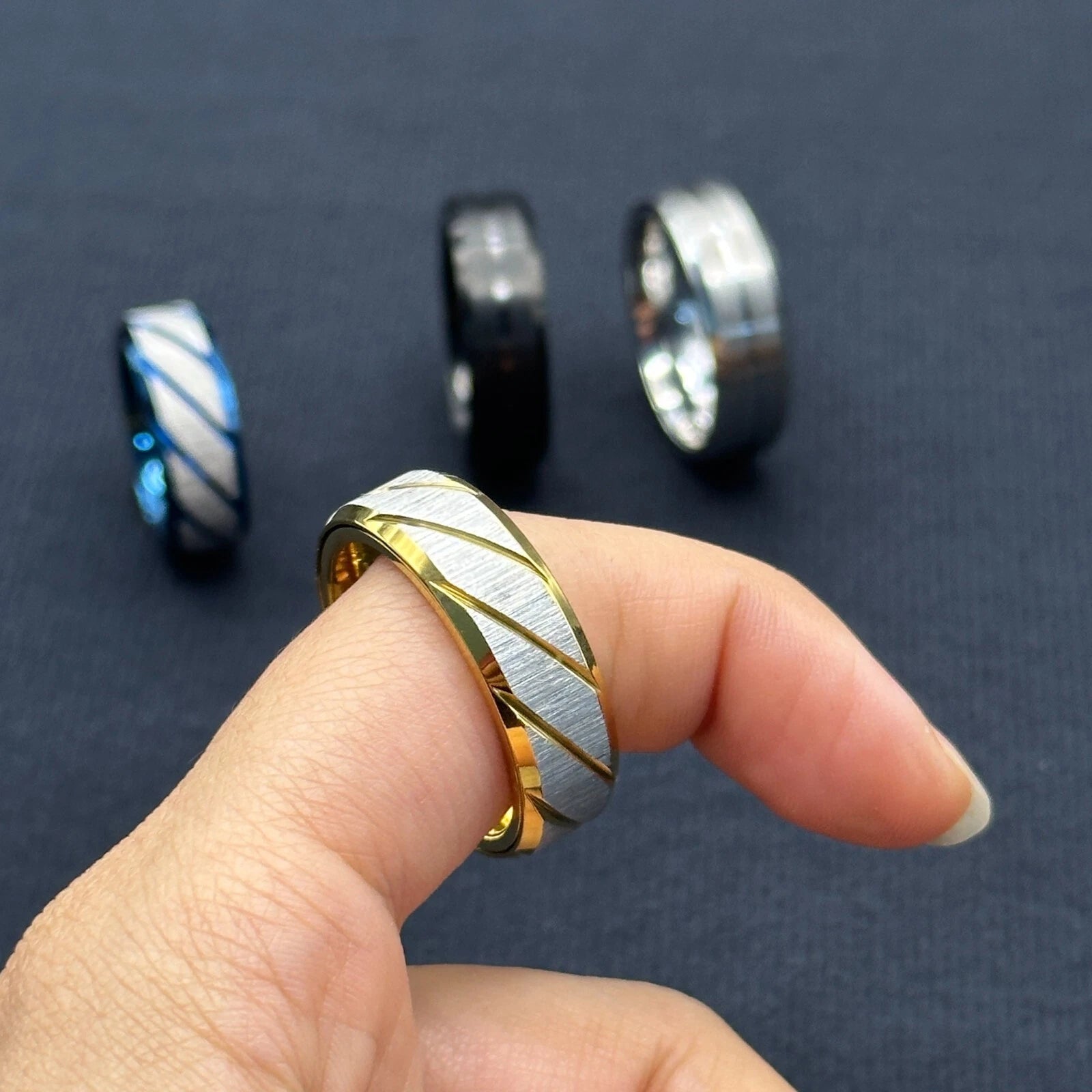 EDC Fidget Sliders Fashion Accessory Ratchet Ring Stress Relief Metal Ring Gifts 07FC0E-D4 - KOEEK
