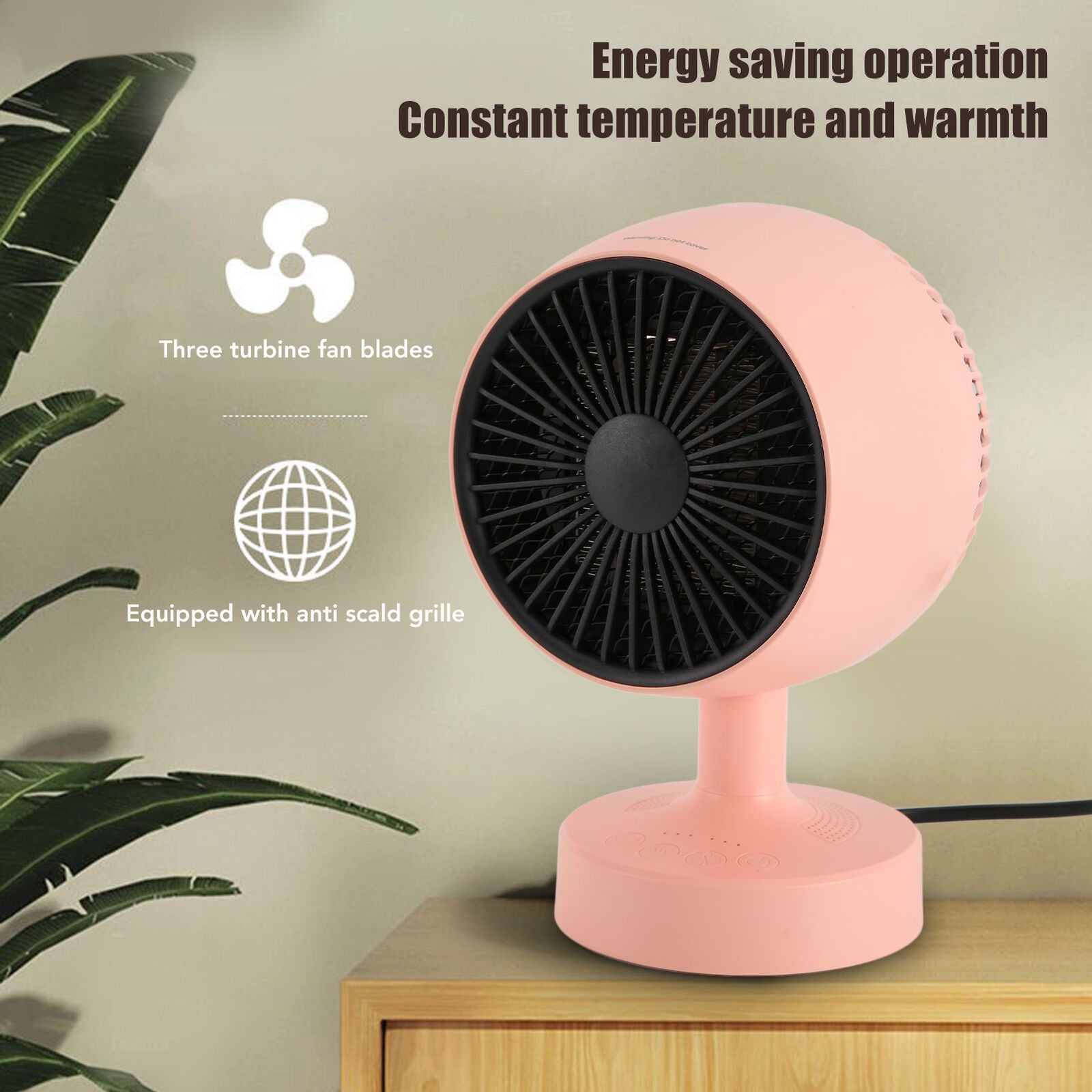 new (US Plug)Desk Heater Portable Hot Cold Heater Fan Low Noise 100-240V For Office koeek - KOEEK