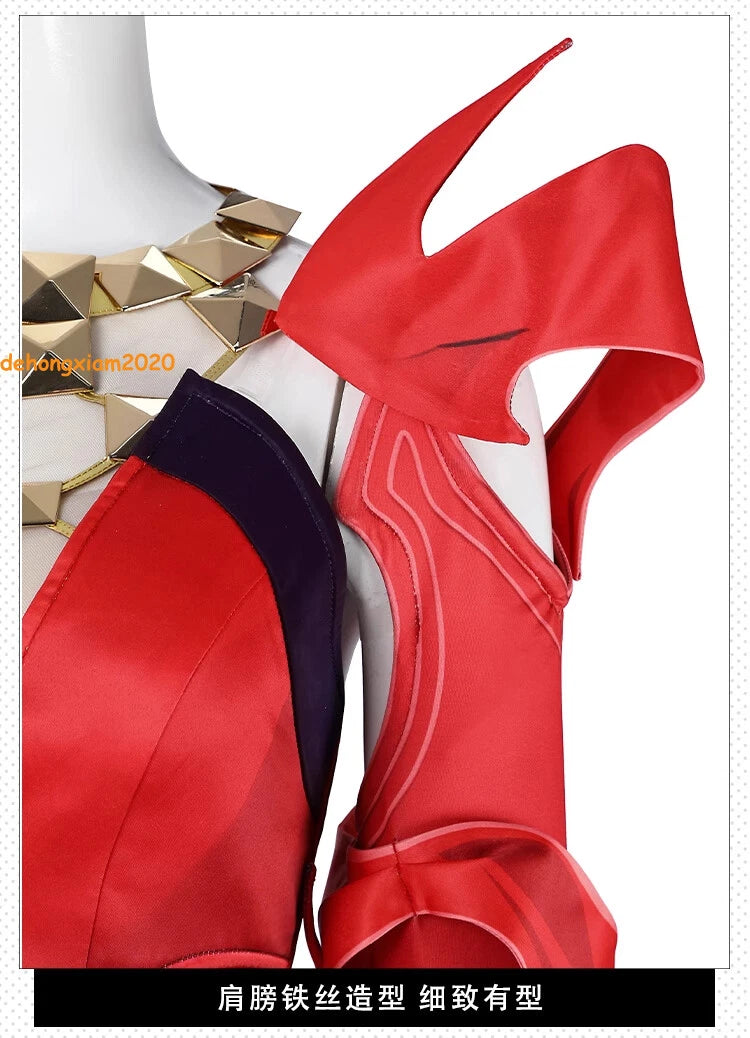 Marvel Rivals Scarlet Witch Costume Girls Cosplay Top Pants Outfit Set Halloween 07FC0E-D4 - KOEEK