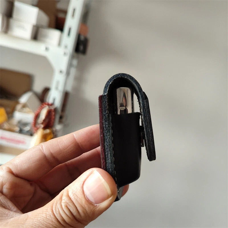 Leather Lighter Case Handmade Holster Belt Loop Clip Pouch Holder For Zippo 07FC0E-D4 - KOEEK