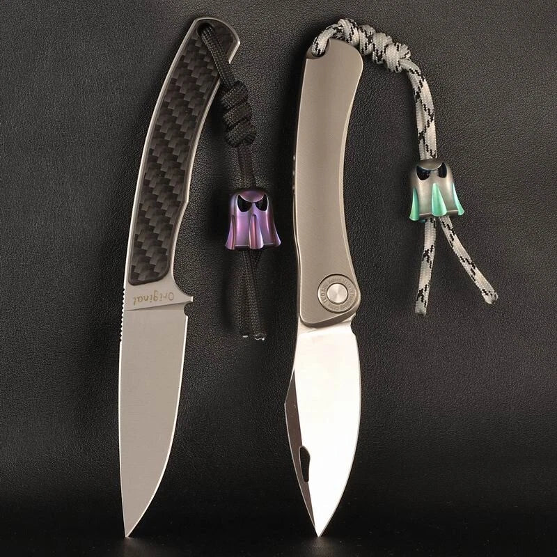 Titanium Ghost Knife Lanyard Bead Paracord Necklace Pendant Bracelet EDC Beads 07FC0E-D4 - KOEEK