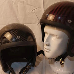 3/4 Face Helmet Carbon Fiber Motorcycle 500TX Retro Motorbike Rider Helmet 07FC0E-D4 - KOEEK