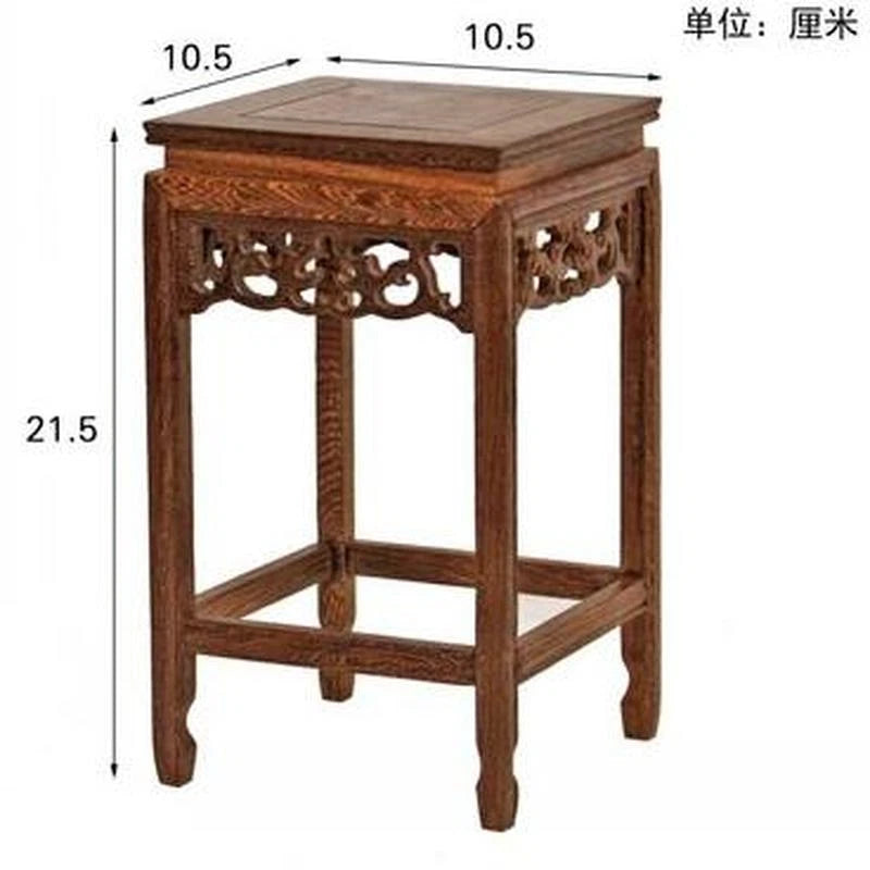 Wood Fishbowl Bonsai Vase Rack Plant Stone Base Flower Stand Home Decoration 07FC0E-D4 - KOEEK