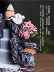 Creative Mountain Stream Resin Backflow Incense Burner Aromatherapy Decor 07FC0E-D4 - KOEEK