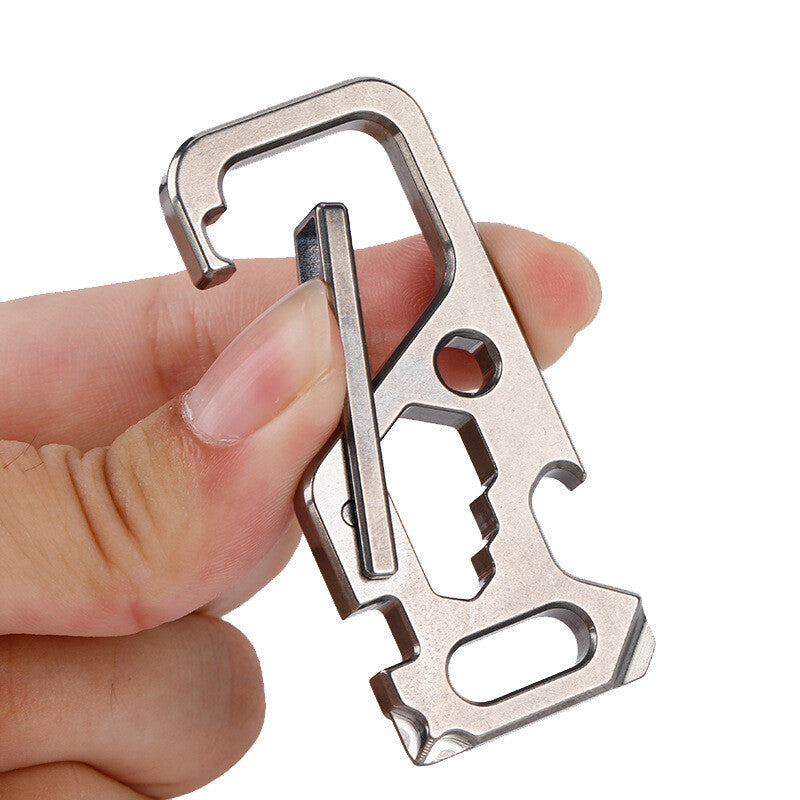 TC4 titanium Alloy Portable Buckle Multi-Tools Keychain Bottle Opener Wrench EDC 07FC0E-D4 - KOEEK