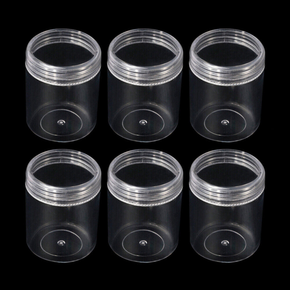 new 6 Pcs Clear Container with Lid Empty Makeup Containers Sample Jars Round koeek - KOEEK