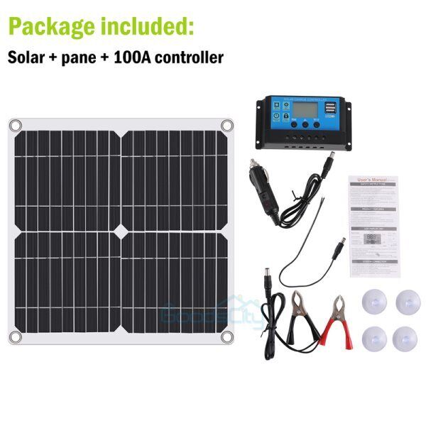 ny 200W Watt Mono Solcellepanel 12V Lading Off-Grid Batteristrøm RV Home Boat Camp