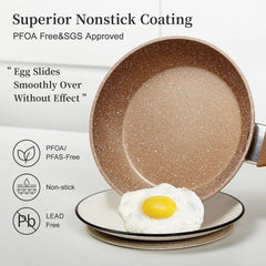 Frying Pan Set with Lid - Nonstick Cookware Set 3 Piece, Granite Cookware Set 07FC0E-D4 - KOEEK