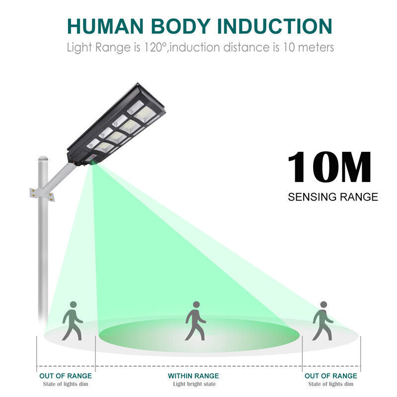 ny Super Bright Commercial Solar Street Light 7 Fargeendring Dusk to Dawn Road Lamp