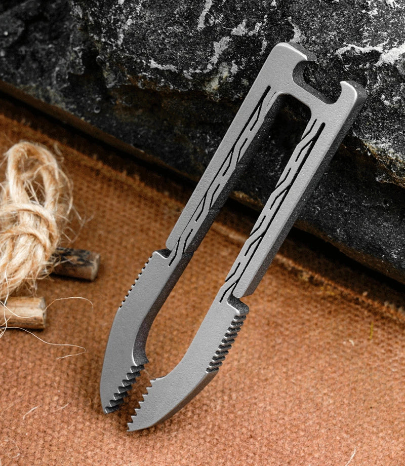 MINI TC4 Titanium Tweezers Bottle Opener Portable Outdoor Camping EDC Keychain 07FC0E-D4 - KOEEK