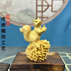 7cm Boxwood Carved Pair of Wealth Hand Pieces Home Décor Chinese Style Gift 07FC0E-D4 - KOEEK