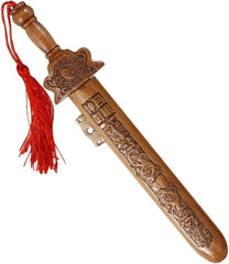 Chinese Wooden Sword Sword Hand-Carved Knife Sword Pendant 07FC0E-D4 - KOEEK