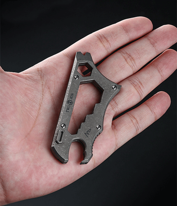 EDC TC4 Titanium Alloy Multi Tools Bottle Opener Crowbar Keychain Outdoor Tools 07FC0E-D4 - KOEEK