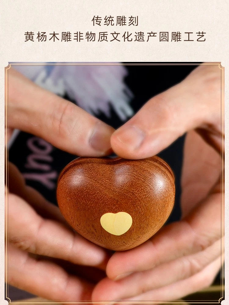 5.3x5.9x3.8cm Wooden Heart Mokugyo Desk Decor Meditation Percussion Ornament 07FC0E-D4 - KOEEK
