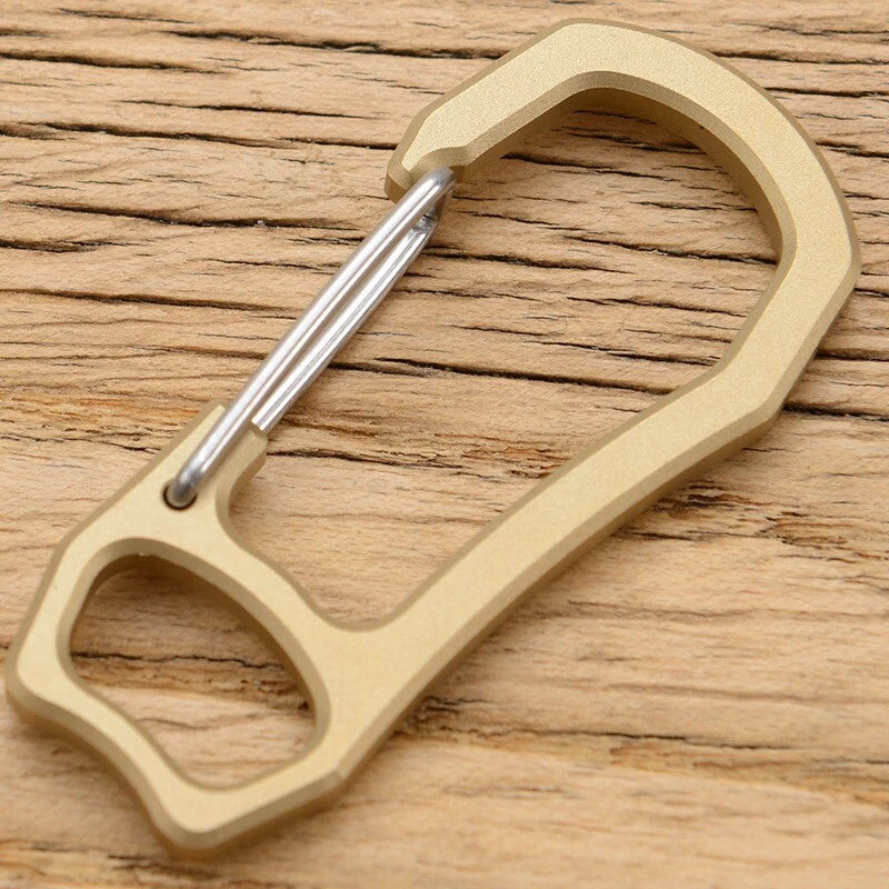 Solid Brass Carabiner Key Ring Key Chain Buckle Clip Snap Hook Handbag Clasp EDC 07FC0E-D4 - KOEEK