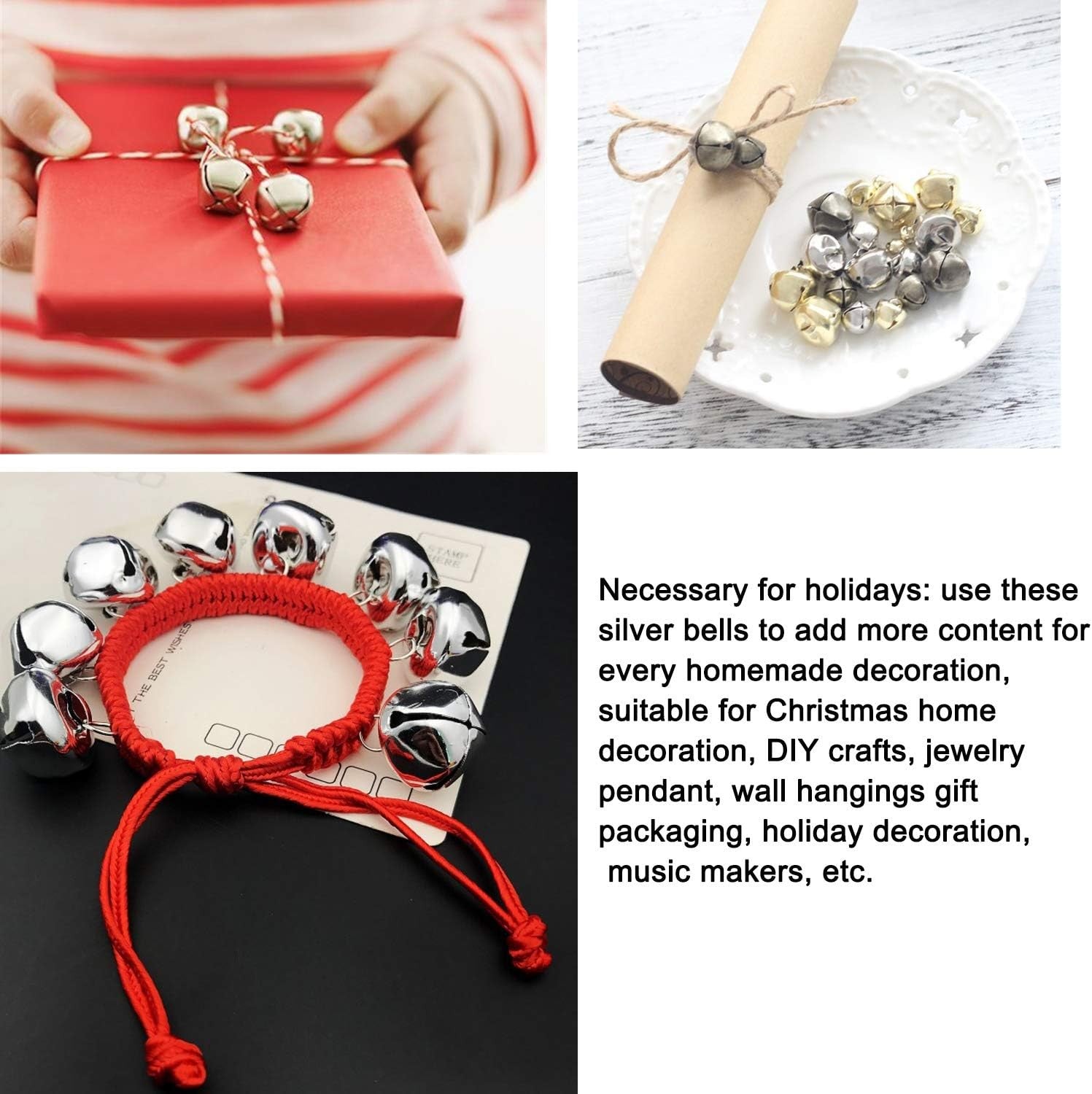 new Jingle Bells, 300 Pieces Inch Craft DIY Bells for Silver 07FC0E-D4 - KOEEK