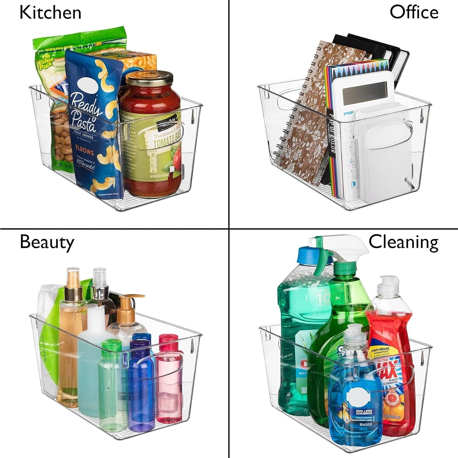 Clear Plastic Storage Bins – Perfect Kitchen Organization and Storage or Pantry 07FC0E-D4 - KOEEK