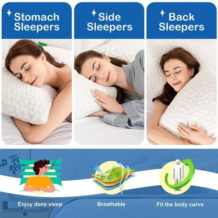 Cool Sleep Pillow Adjustable Cool Pillow with Washable Removable Cover 07FC0E-D4 - KOEEK