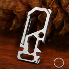 Outdoor Titanium Mechanic Key Chain Carabiner Bottle Opener Multi Tools 07FC0E-D4 - KOEEK