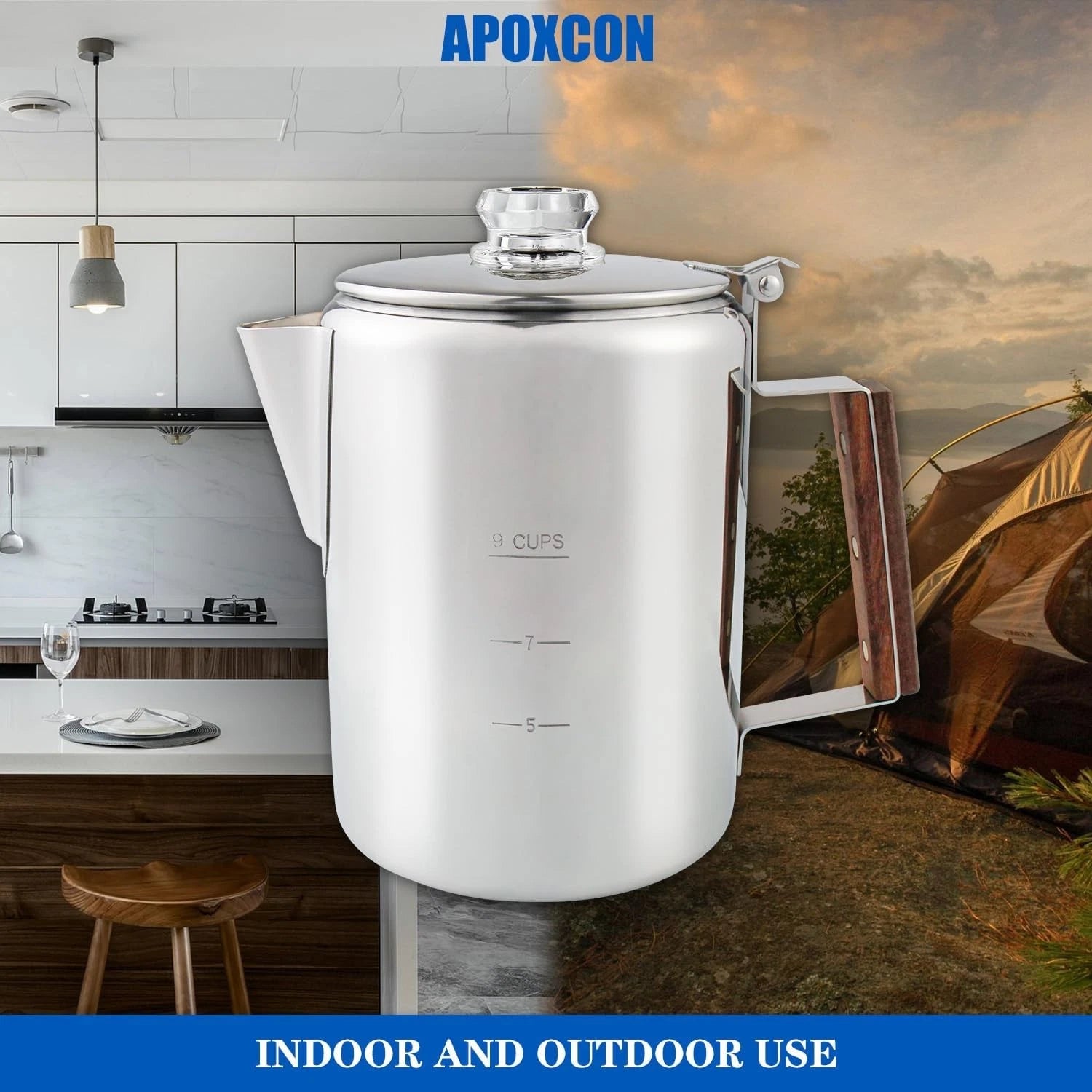 Coffee dripper with two heat-resistant reinforced glass knobs 07FC0E-D4 - KOEEK