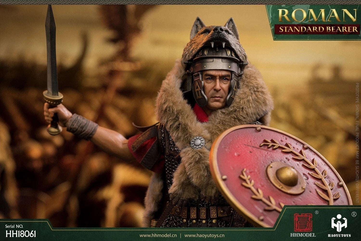 HAOYUTOYS HH18061 1/6 Imperial Legion Rome Flagman Armor Soldier Action Figures 07FC0E-D4 - KOEEK