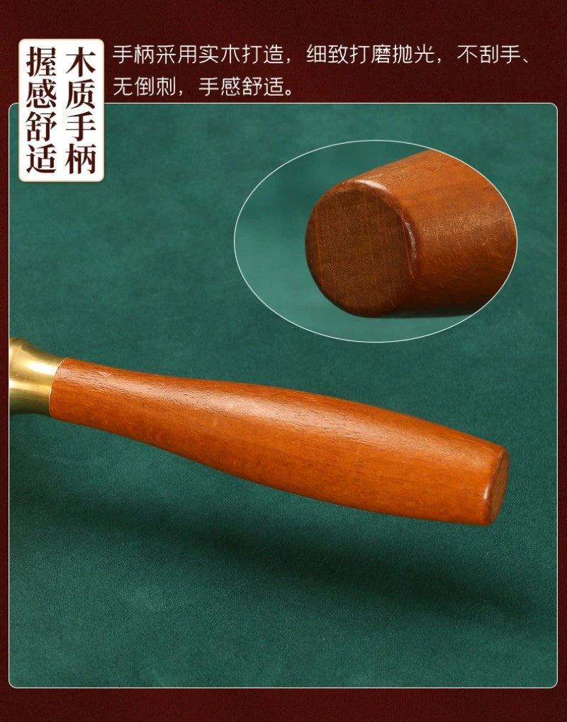 19.3cm Alloy Hand-cranked Six-character Mantra Buddhism Scripture Prayer Wheel 07FC0E-D4 - KOEEK