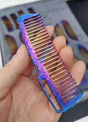 Titanium Antistatic Comb Unique Pocket Comb Hair Beard Comb for Gift EDC 07FC0E-D4 - KOEEK