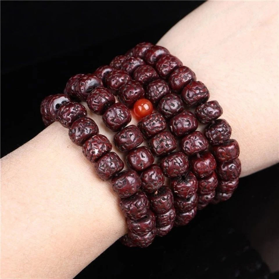 Tibetan Hand Rolled Vajra Bodhi Prayer Beads 108 Old Vajra Bodhi Beads 07FC0E-D4 - KOEEK