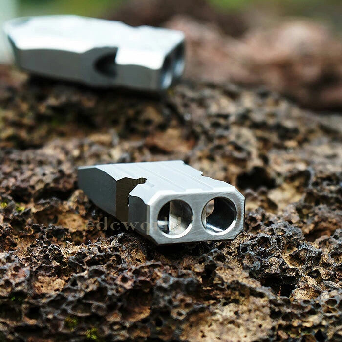 Titanium TC4 Portable Key chains Metal Treble Whistle Outdoor Survival EDC Tool 07FC0E-D4 - KOEEK