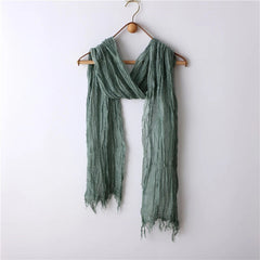 Unisex Linen Cotton Soft Breathable Scarf Casual Plain Color Shawl Neckercheif 07FC0E-D4 - KOEEK