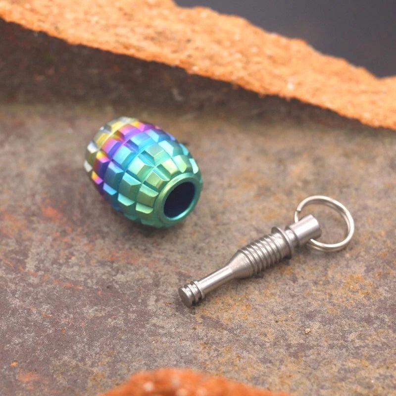 EDC Titanium Knife Lanyard Bead Parachute Cord Pendant with Clean Ear Wax Tool 07FC0E-D4 - KOEEK