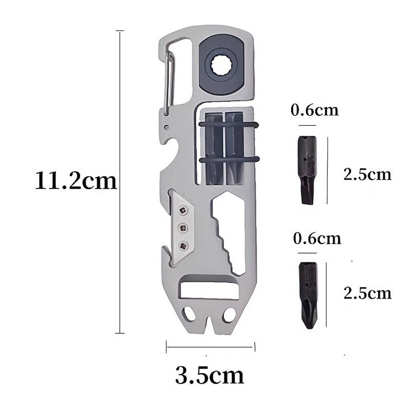 EDC Stainless Steel Key chain Pry Bar Crowbar Pocket Outdoor Multi CardTools 07FC0E-D4 - KOEEK