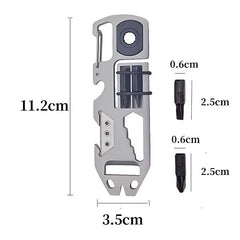 EDC Stainless Steel Key chain Pry Bar Crowbar Pocket Outdoor Multi CardTools 07FC0E-D4 - KOEEK