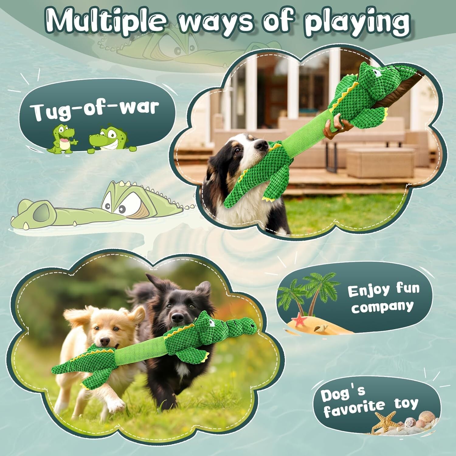 new Dog Toys for Large Dogs: Squeaky - Plush Chew Large, Green 07FC0E-D4 - KOEEK