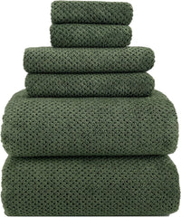 Bath Towels,39x78-Inch Oversized Bath Towels (for Adults), Olive Green,Set of 6 07FC0E-D4 - KOEEK