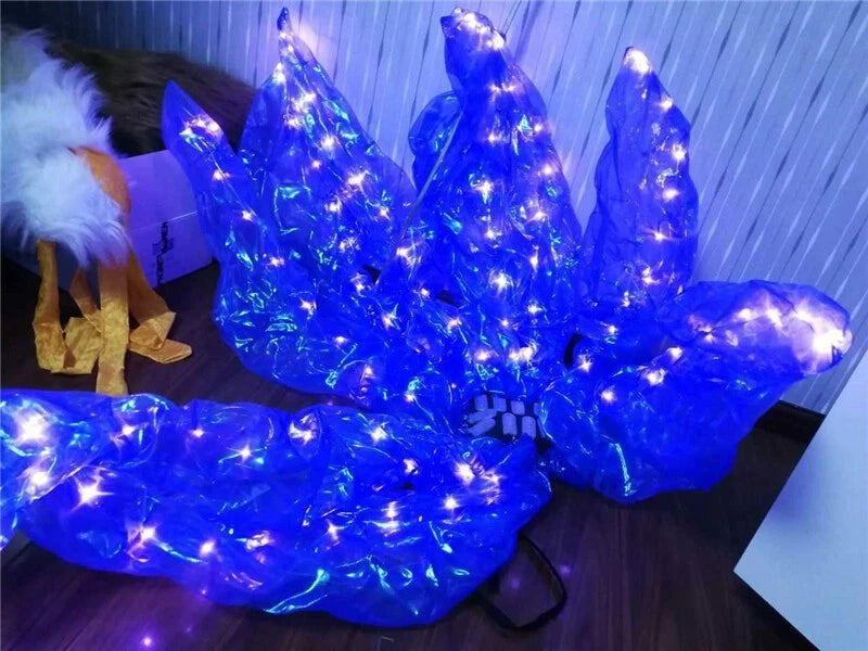 LOL KDA Prestige Fox Ahri Nine Tails Girl 4 Colors LED Light Cosplay Outfit Prop 07FC0E-D4 - KOEEK
