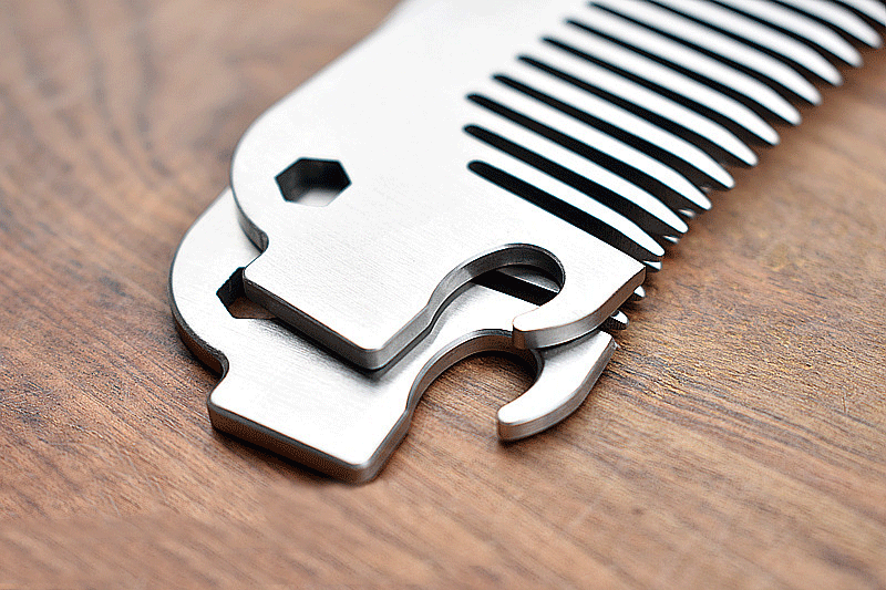 EDC 304 Stainless Steel Multi Tool Comb Bottle Opener Wrench Pocket Massage Comb 07FC0E-D4 - KOEEK