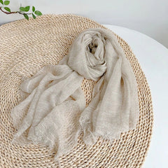 Womens wool blend Tassel Autumn Winter White Scarf Could Like Soft Shawl Scarves 07FC0E-D4 - KOEEK