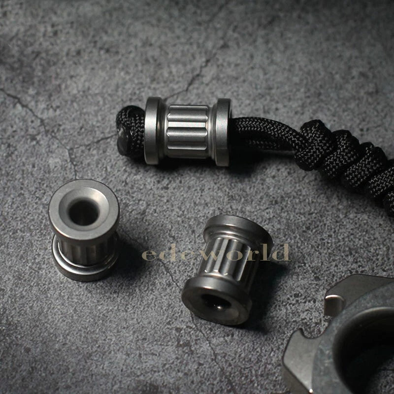 Titanium Alloy Knife Bead Key Parachute Cord Pendant Bead Lanyard DIY EDC Tool 07FC0E-D4 - KOEEK