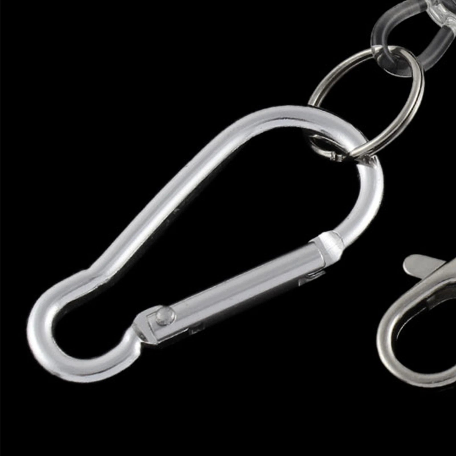 Retractable Spiral Spring Coil Spring Keychain with Lobster Clasp Carabiner Hook 07FC0E-D4 - KOEEK
