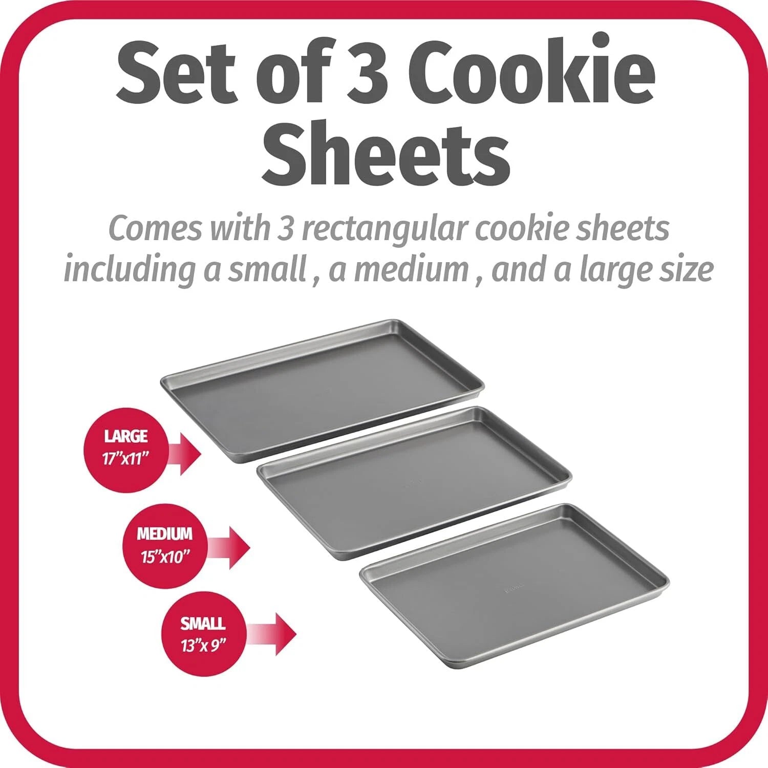 Everyday Nonstick Carbon Steel Baking Sheet Set, 3 Pack 07FC0E-D4 - KOEEK