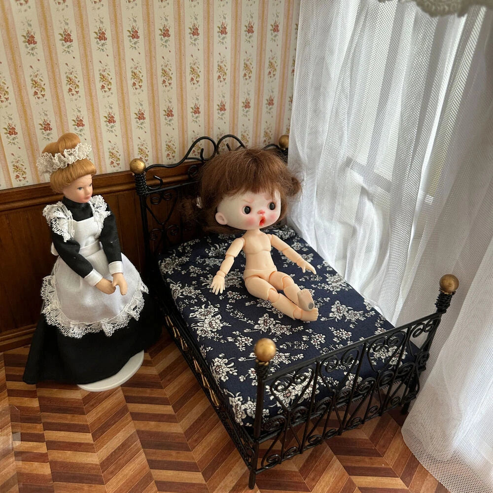 1:12 Scale Dollhouse Miniatures Vintage Princess Double Bed Bedroom Furniture 07FC0E-D4 - KOEEK